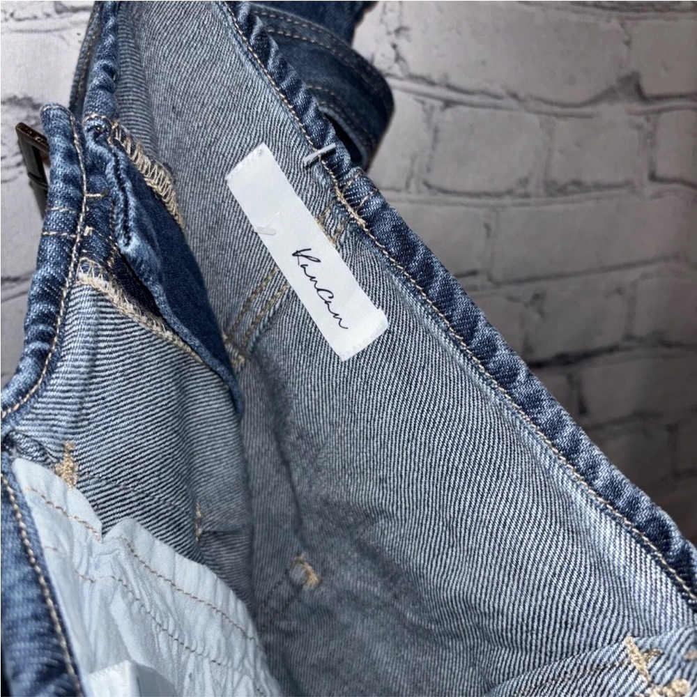 KanCan Ultra High Rise Belted Paperbag Mom Jeans  Denim Dark Wash Size 15/31 - Picture 6 of 9